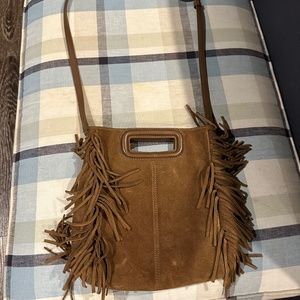 Maje M Bag in Brown Suede